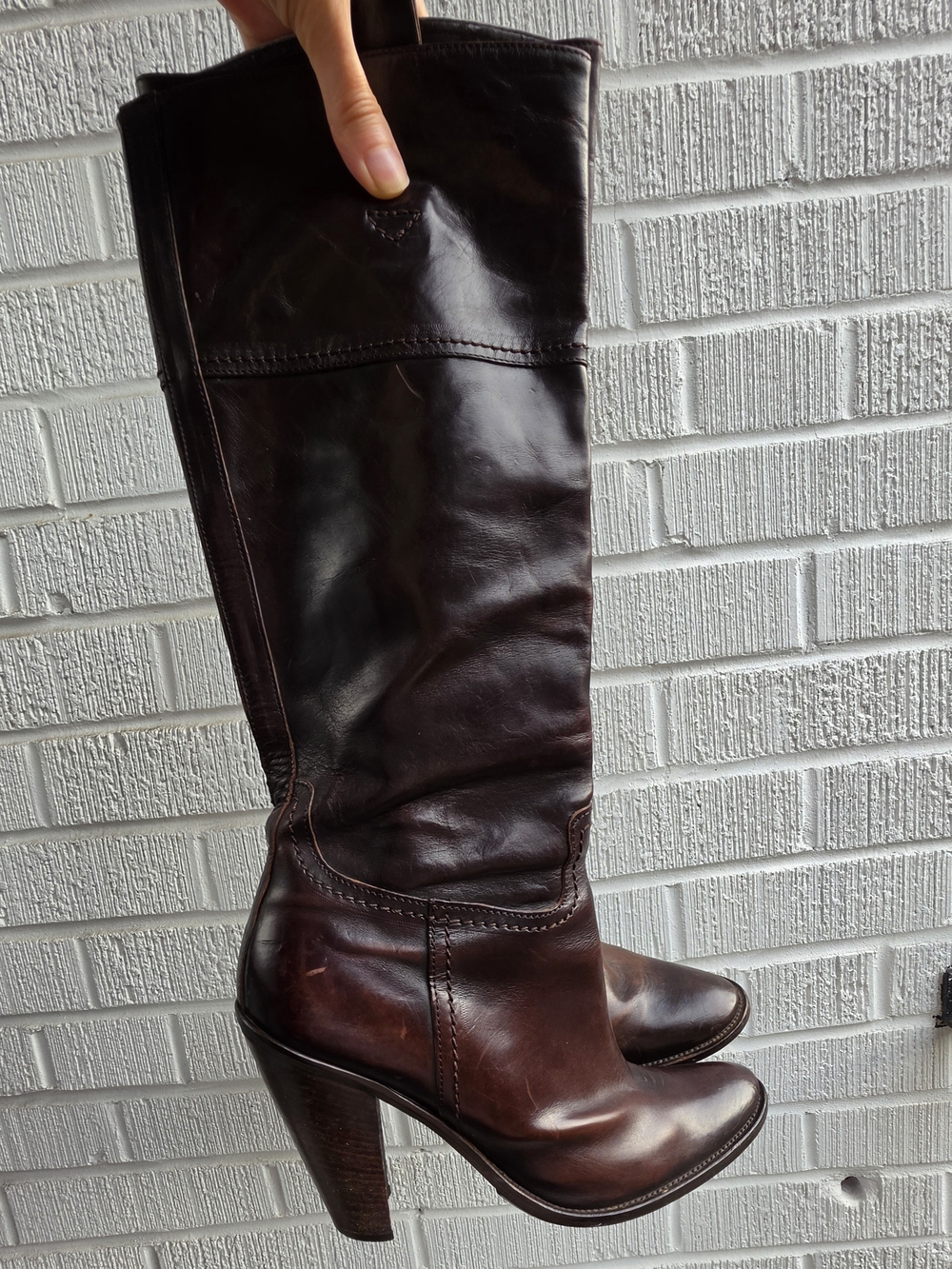 Tall Brown Leather Women's Knee-High Boots